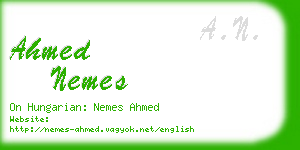 ahmed nemes business card